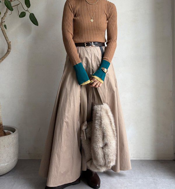  「【WEB限定】レイヤード配色シアースリーブプルオーバー」|ニット・セーター|