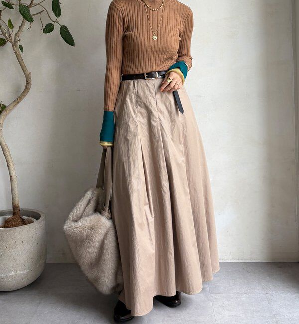  「【WEB限定】レイヤード配色シアースリーブプルオーバー」|ニット・セーター|