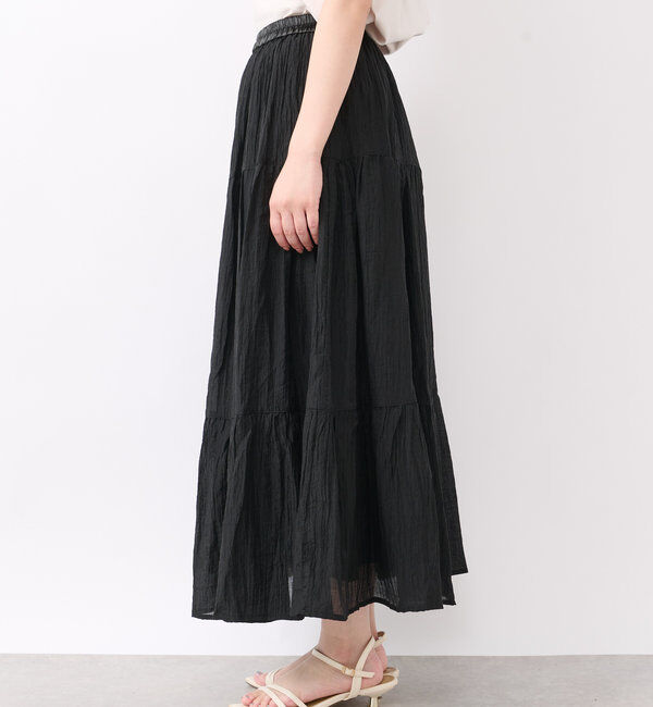  「《清涼感アリ・ドラマチックなシルエット》ワッシャーティアードスカート」|スカート|