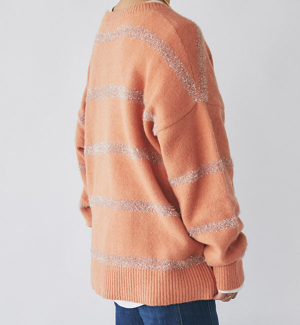  「《リラクシーなお洒落ニット》ボーダーモヘアシャギーニット」|ニット・セーター|