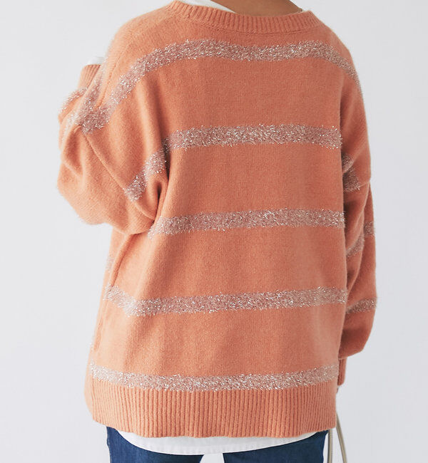  「《リラクシーなお洒落ニット》ボーダーモヘアシャギーニット」|ニット・セーター|