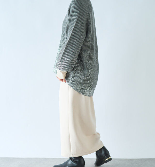  「深V箔プリントニット」|ニット・セーター|