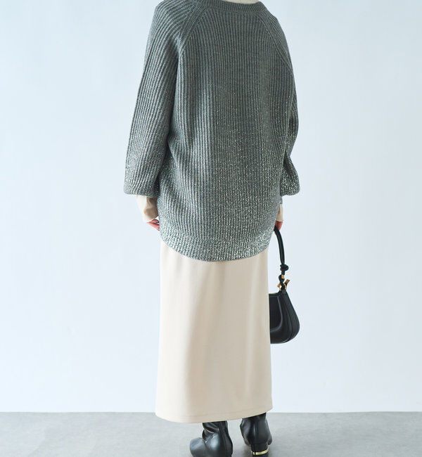  「深V箔プリントニット」|ニット・セーター|