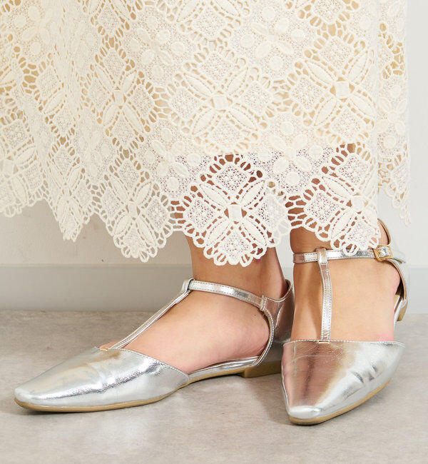  「【EVOL(イーボル)】T字ストラップパンプス」|その他|