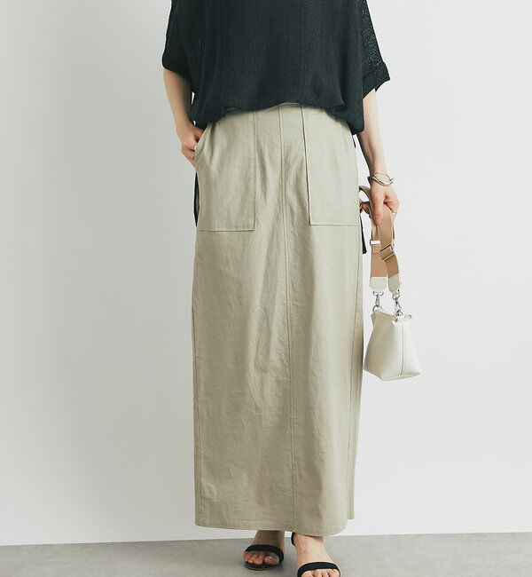  「《女性らしく着こなせる》ストレッチリネンタイトスカート」|スカート|
