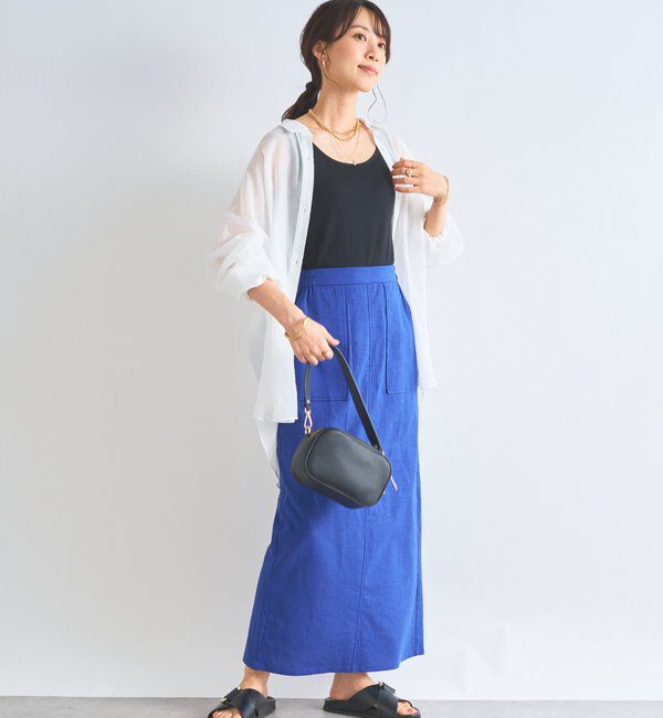  「《女性らしく着こなせる》ストレッチリネンタイトスカート」|スカート|
