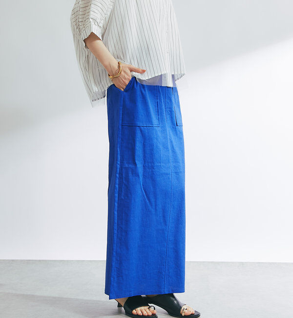  「《女性らしく着こなせる》ストレッチリネンタイトスカート」|スカート|