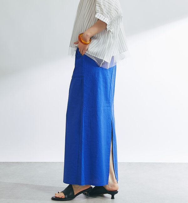  「《女性らしく着こなせる》ストレッチリネンタイトスカート」|スカート|