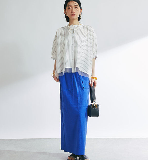  「《女性らしく着こなせる》ストレッチリネンタイトスカート」|スカート|