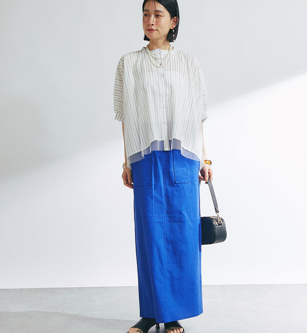  「《女性らしく着こなせる》ストレッチリネンタイトスカート」|スカート|