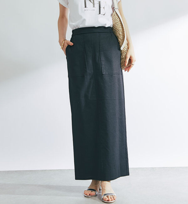  「《女性らしく着こなせる》ストレッチリネンタイトスカート」|スカート|