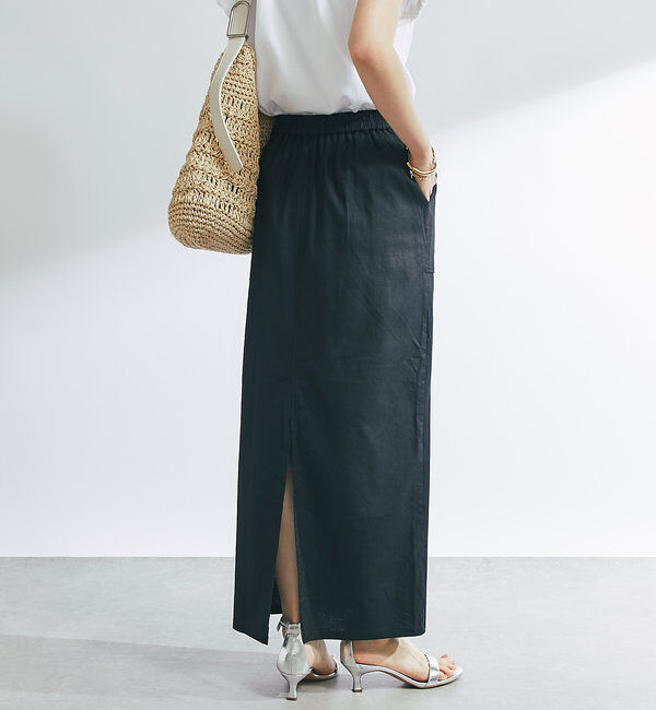  「《女性らしく着こなせる》ストレッチリネンタイトスカート」|スカート|