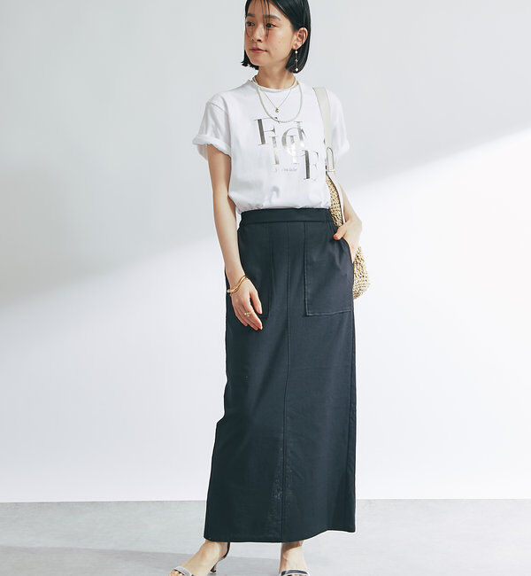  「《女性らしく着こなせる》ストレッチリネンタイトスカート」|スカート|