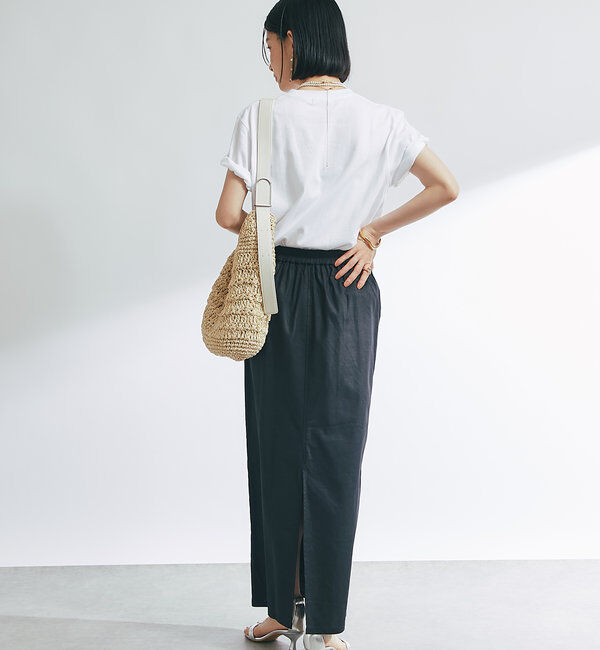  「《女性らしく着こなせる》ストレッチリネンタイトスカート」|スカート|