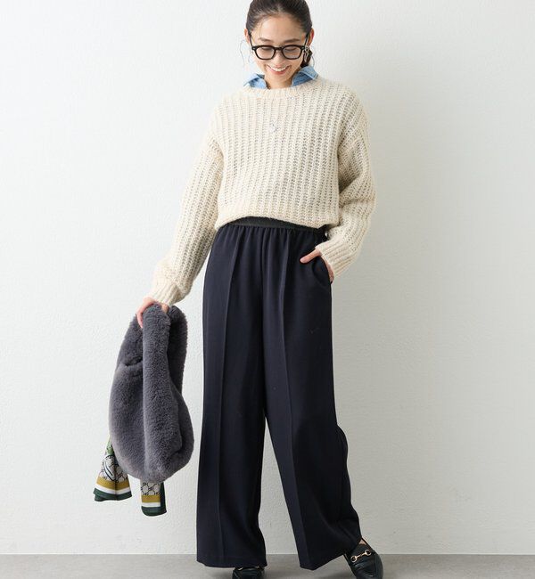  「《ふわふわな着心地》ボールドへアリーヤーンニット」|ニット・セーター|