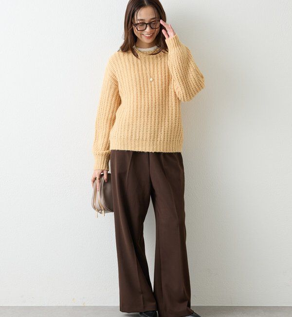 「《ふわふわな着心地》ボールドへアリーヤーンニット」|ニット・セーター|