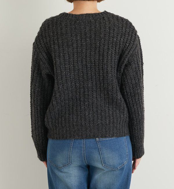  「《ふわふわな着心地》ボールドへアリーヤーンニット」|ニット・セーター|