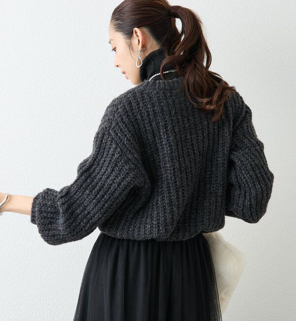  「《ふわふわな着心地》ボールドへアリーヤーンニット」|ニット・セーター|