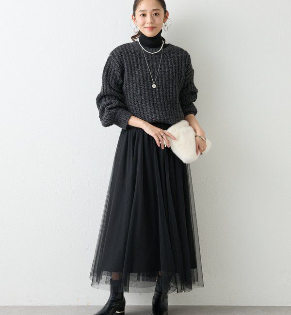  「《ふわふわな着心地》ボールドへアリーヤーンニット」|ニット・セーター|