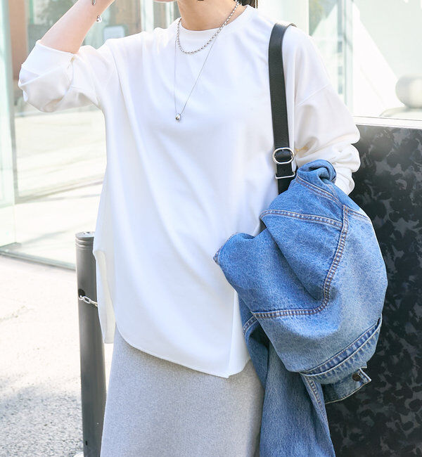  「【ウォッシャブル/しわになりにくい】カットジョーゼットプルオーバー」|Tシャツ・カットソー|