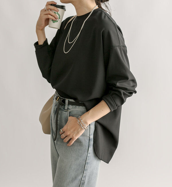  「【ウォッシャブル/しわになりにくい】カットジョーゼットプルオーバー」|Tシャツ・カットソー|