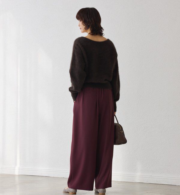  「【ウォッシャブル】【シーズンレスで使える】タックワイドスラックス」|チノ|