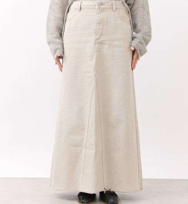  「【MONN.:.(モン)】LOOSE DENIM SKIRT」|スカート|