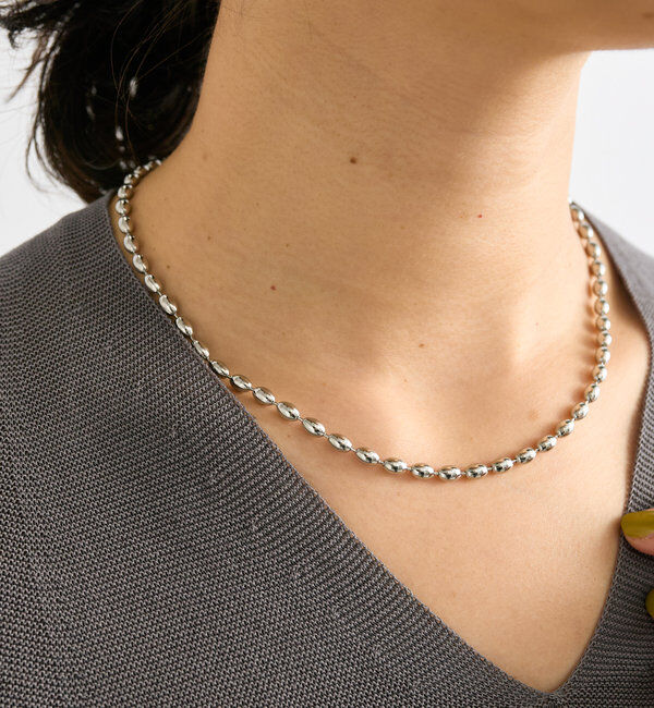  「【R.good(アールドットグッド)】オーバルボールショートネックレス」|リング|