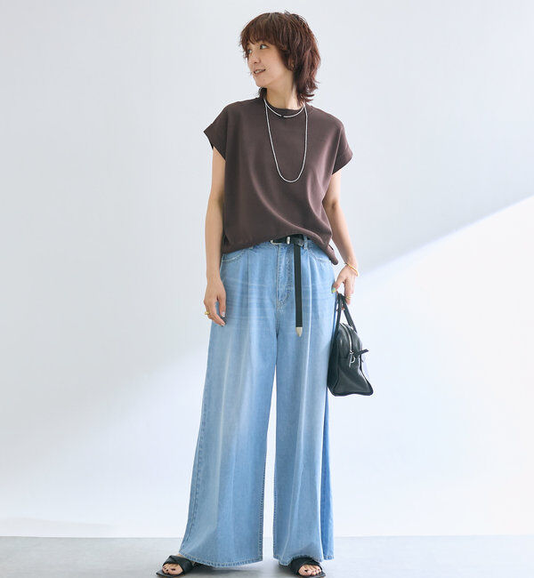  「【接触冷感】クールタッチショルダーニット」|ニット・セーター|