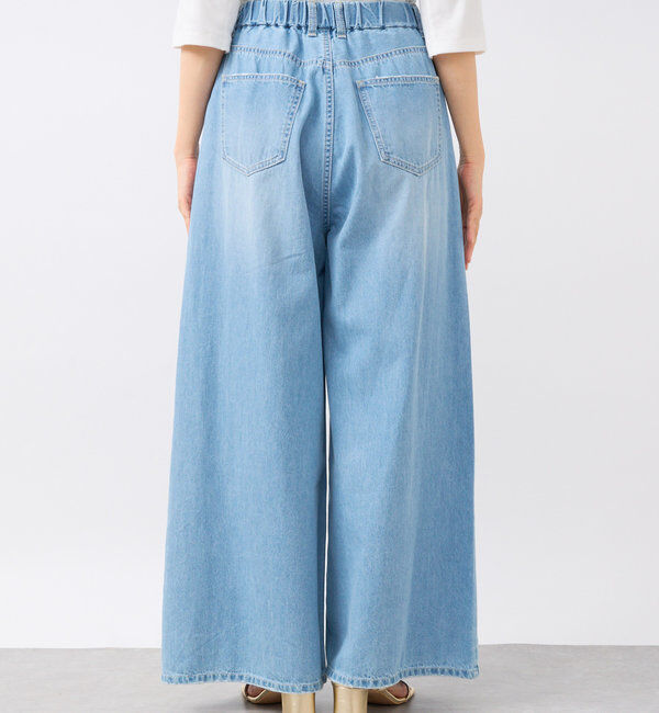  「【MONN.:.(モン)】ライトデニムワイドパンツ」|デニム|