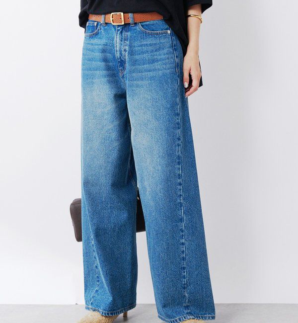  「【MONN.:.(モン)】フロントナローデニムパンツ」|デニム|ブルー