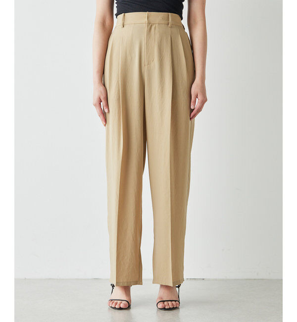  「ジャージーワイドタックパンツ」|スラックス|