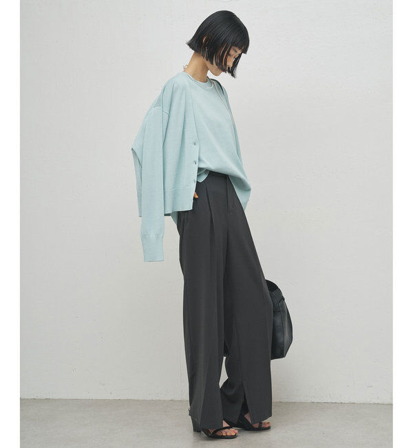  「ジャージーワイドタックパンツ」|スラックス|