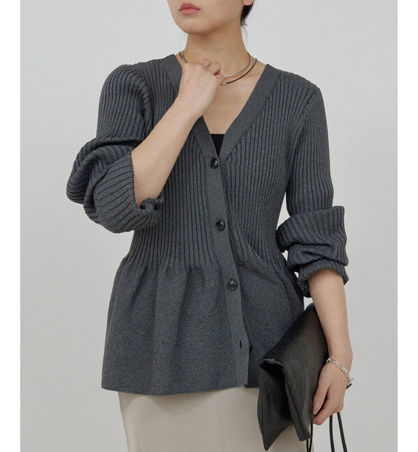  「【前後2way】ペプラム2WAYカーデ」|ニット・セーター|