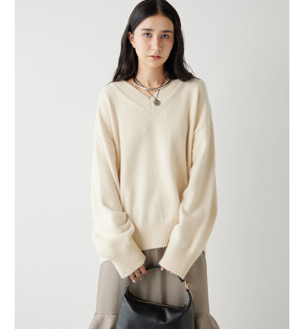  「【MANAKA企画】バックスリットVニット」|ニット・セーター|