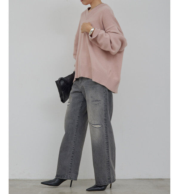  「【MANAKA企画】バックスリットVニット」|ニット・セーター|