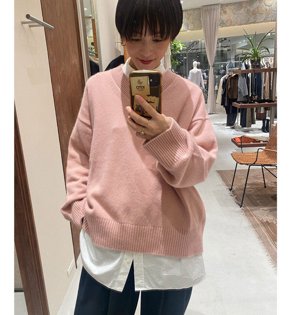  「【MANAKA企画】バックスリットVニット」|ニット・セーター|