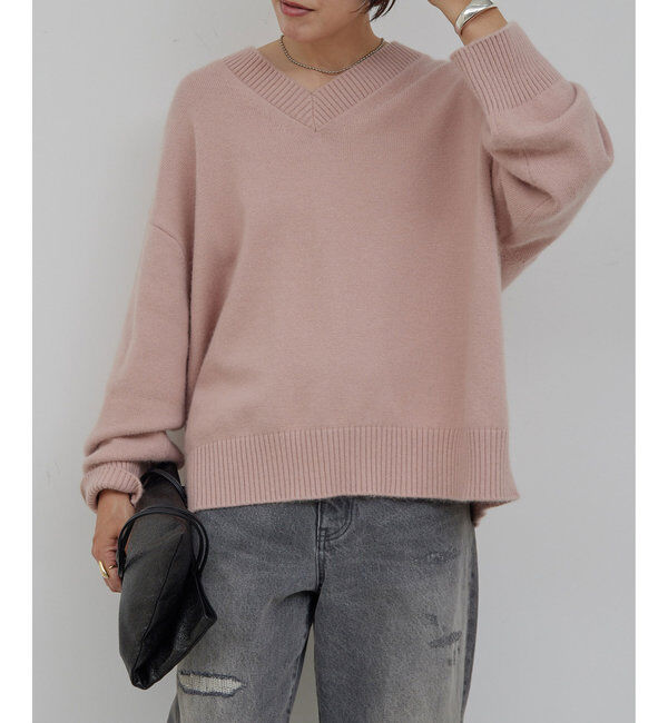  「【MANAKA企画】バックスリットVニット」|ニット・セーター|