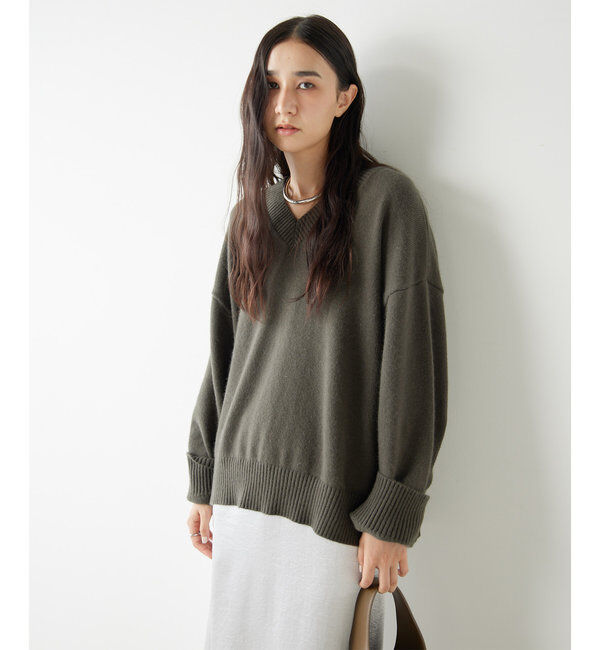  「【MANAKA企画】バックスリットVニット」|ニット・セーター|