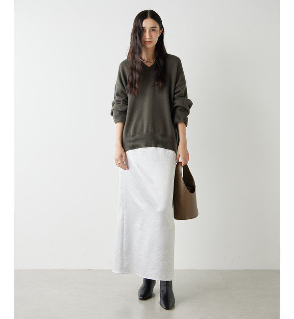  「【MANAKA企画】バックスリットVニット」|ニット・セーター|