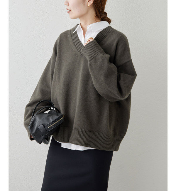  「【MANAKA企画】バックスリットVニット」|ニット・セーター|