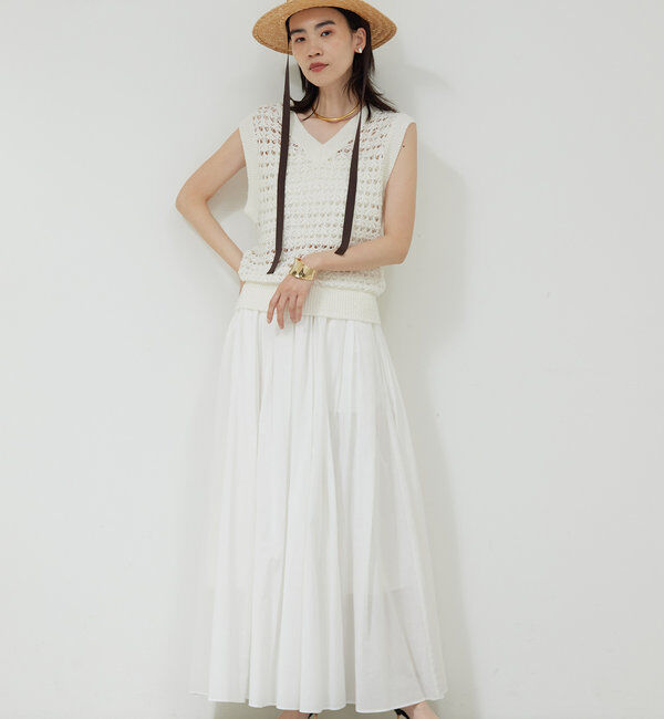  「【セットアップ対応】タックギャザーフレアスカート」|スカート|