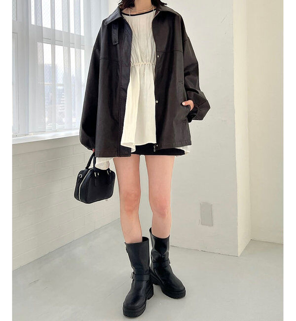  「【3色展開】フェイクレザージャケット」|その他|