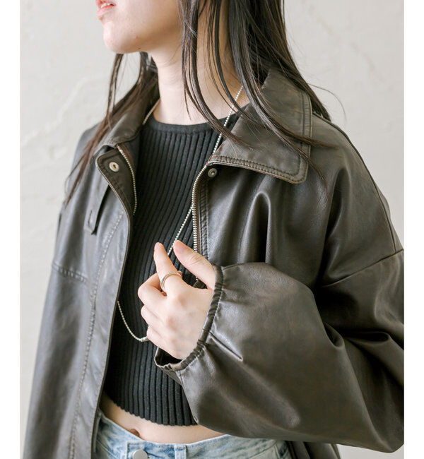  「【3色展開】フェイクレザージャケット」|その他|