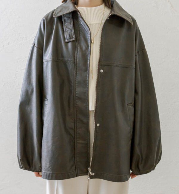  「【3色展開】フェイクレザージャケット」|その他|