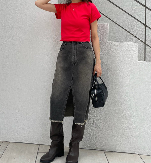  「[mline]ミディ丈デニムスカート」|スカート|