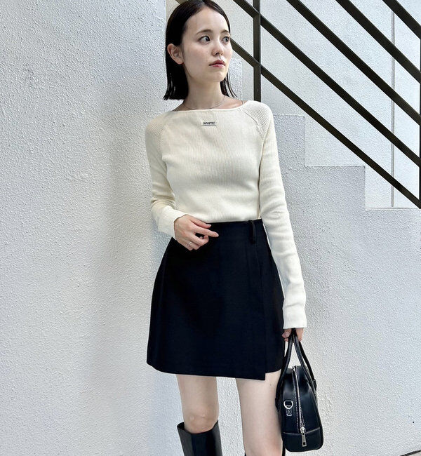  「【10色展開/EC限定カラーORG】クルーリブニット」|ニット・セーター|