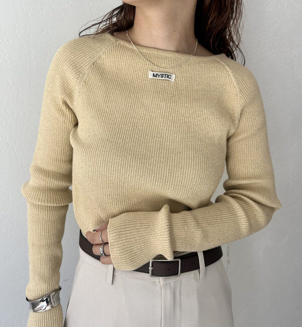  「【10色展開/EC限定カラーORG】クルーリブニット」|ニット・セーター|