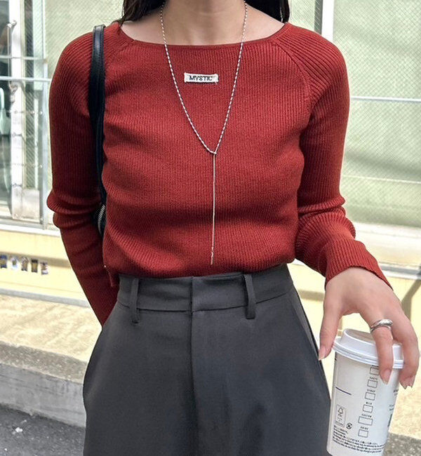  「【10色展開/EC限定カラーORG】クルーリブニット」|ニット・セーター|