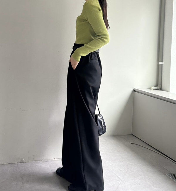  「【10色展開/EC限定カラーORG】クルーリブニット」|ニット・セーター|